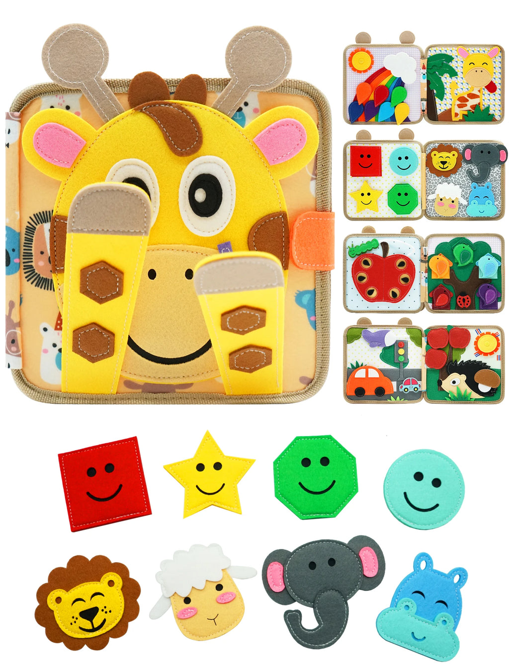 Montessori Busy Book for Toddlers 1-3，Preschool Toddler Early Learning Quiet Books and Educational Travel Activity Toys