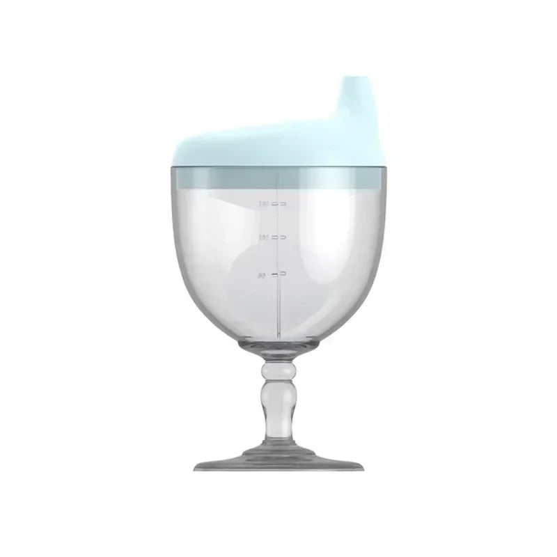 Novelty Wine Glass Shaped Sippy Cup with Lid 150ml Baby Learning Drinking Bottle Kids Toldder Nursing Bottle Infant Feeding Cups