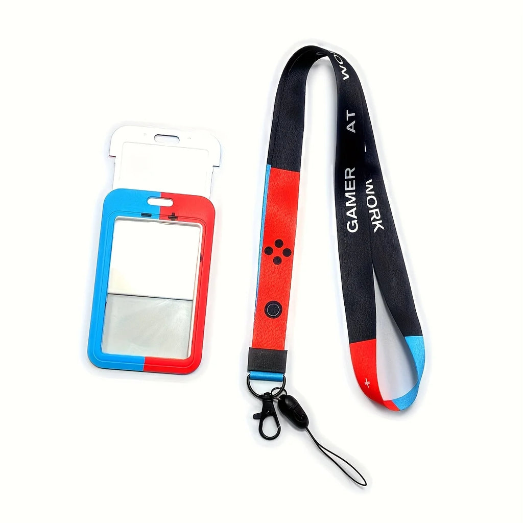 Game Controller Badge Holder Name Tag Lanyard ID Card Neck Strap Keychain Certificate Stand
