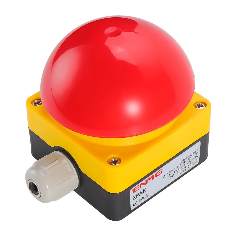 ENMG Big Mushroom Head Hand Tap Switch EFAK Ball Type Micro Foot Pedal Judge Tap Light Trigger Momentary Button Waterproof IP65.