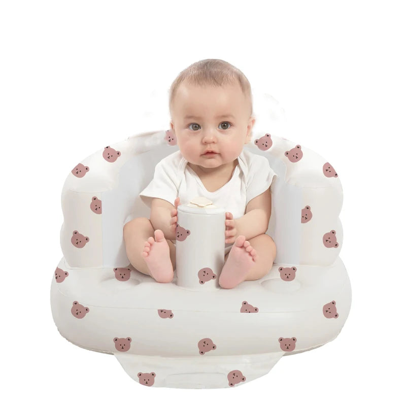 Inflatable Baby Seat for Babies 3-36 Months,Built in Air Pump Children Baby Sofa,Bumbo Seat for Learning to Sit,Feeding,Camping