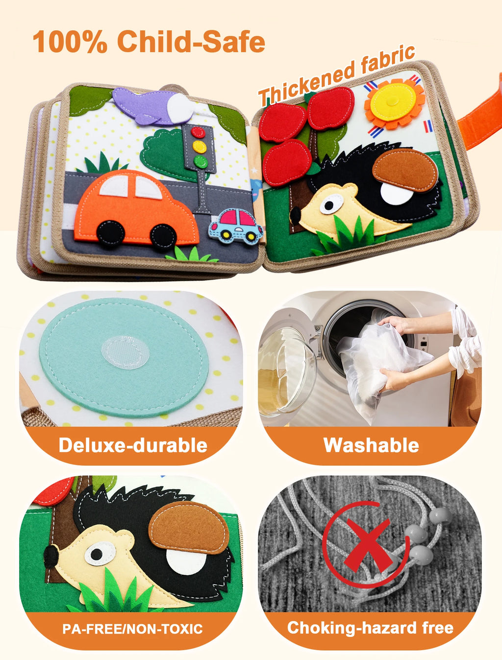 Montessori Busy Book for Toddlers 1-3，Preschool Toddler Early Learning Quiet Books and Educational Travel Activity Toys