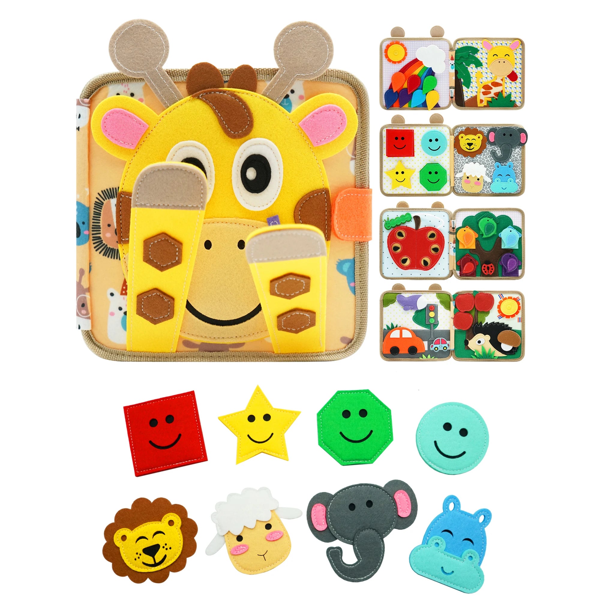 Montessori Busy Book for Toddlers 1-3，Preschool Toddler Early Learning Quiet Books and Educational Travel Activity Toys