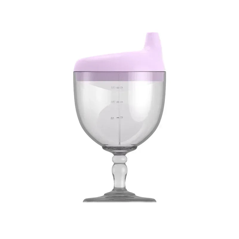 Novelty Wine Glass Shaped Sippy Cup with Lid 150ml Baby Learning Drinking Bottle Kids Toldder Nursing Bottle Infant Feeding Cups