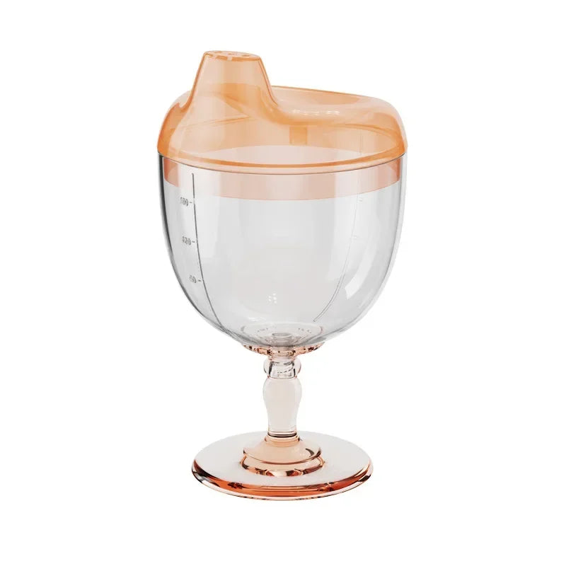 Novelty Wine Glass Shaped Sippy Cup with Lid 150ml Baby Learning Drinking Bottle Kids Toldder Nursing Bottle Infant Feeding Cups