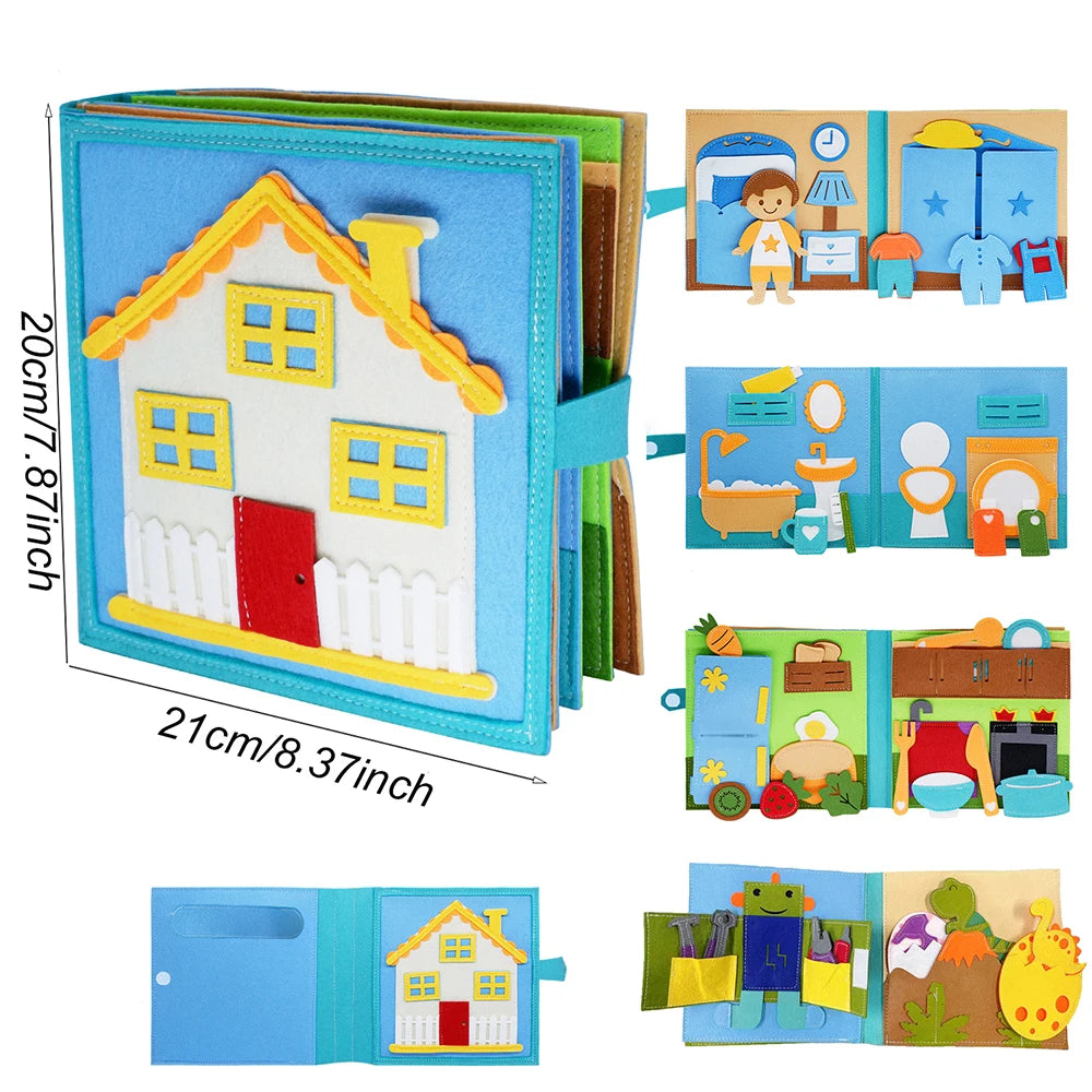 Montessori Busy Book for Toddlers 1-3，Preschool Toddler Early Learning Quiet Books and Educational Travel Activity Toys