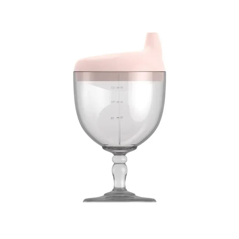 Novelty Wine Glass Shaped Sippy Cup with Lid 150ml Baby Learning Drinking Bottle Kids Toldder Nursing Bottle Infant Feeding Cups