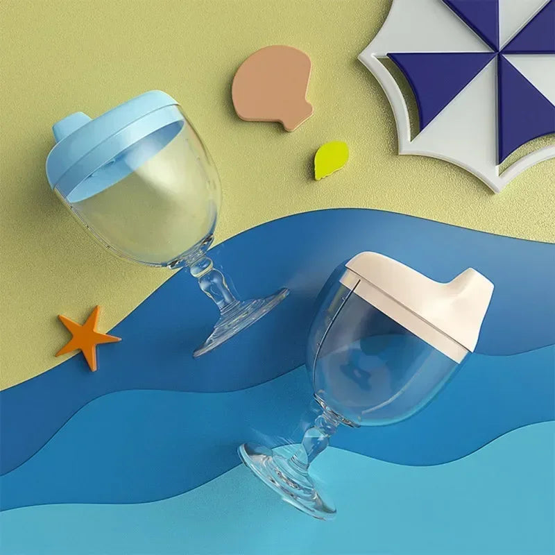 Novelty Wine Glass Shaped Sippy Cup with Lid 150ml Baby Learning Drinking Bottle Kids Toldder Nursing Bottle Infant Feeding Cups