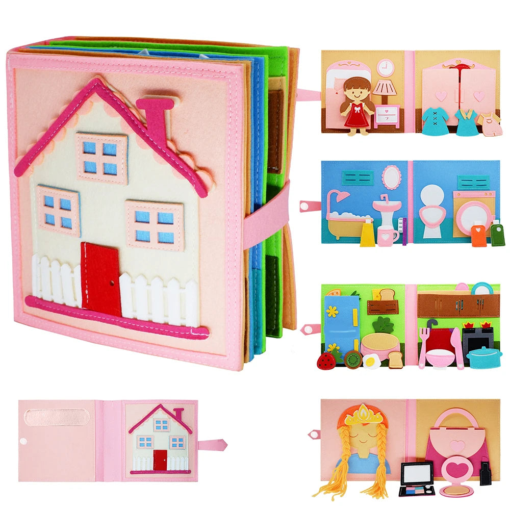 Montessori Busy Book for Toddlers 1-3，Preschool Toddler Early Learning Quiet Books and Educational Travel Activity Toys