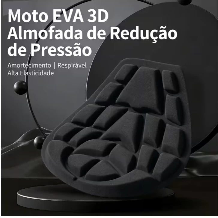 Almofada Assento Respiravel 3D Ergonômica Para Moto Antiderrapante Com Proteção Solar Alivio Costas