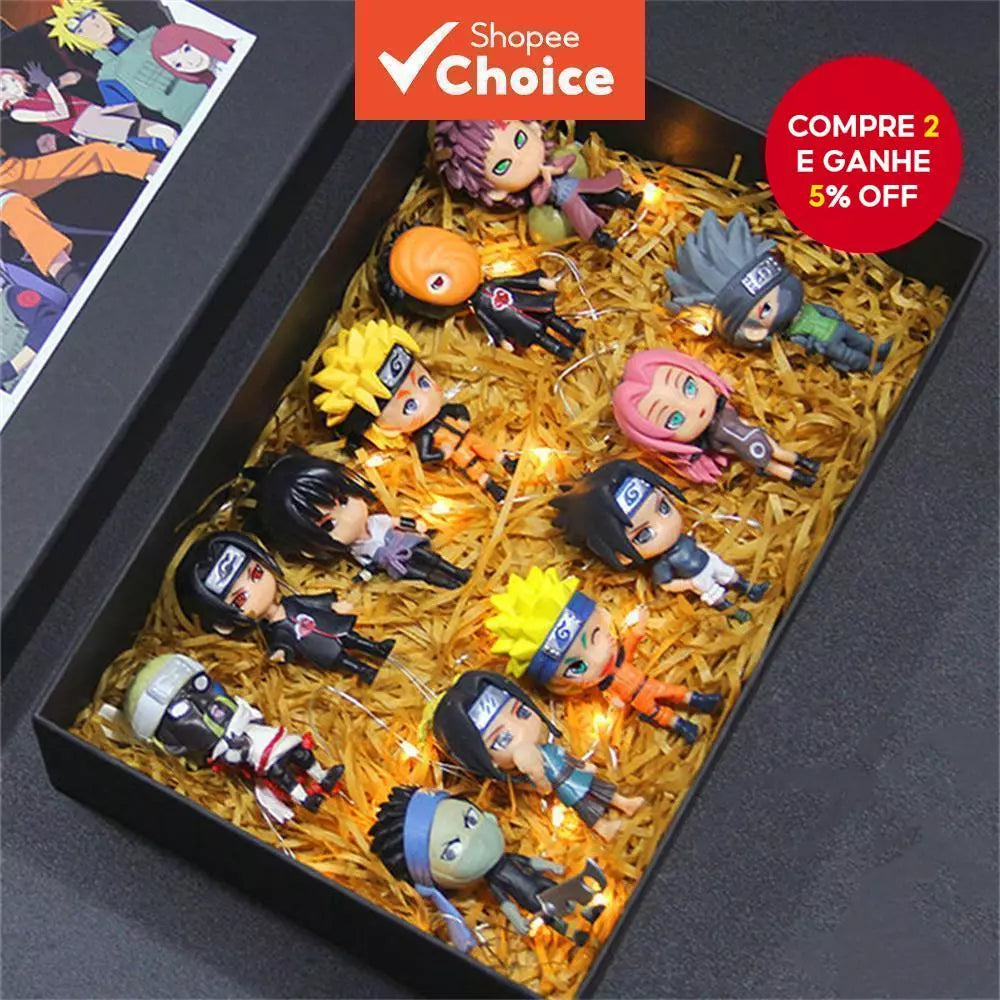 Conjunto De 6 Peças De Figura NarutoAnime-Sasuke , Killer Bee , Tobi , Gaara , Kakashi Estátua De PVC Com Base , Mini Bo